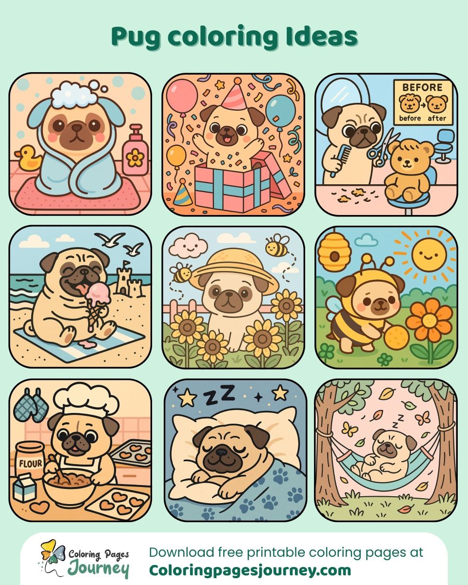 Adorable Pug coloring ideas to spark creative fun Pug coloring ideas full of cozy adventures