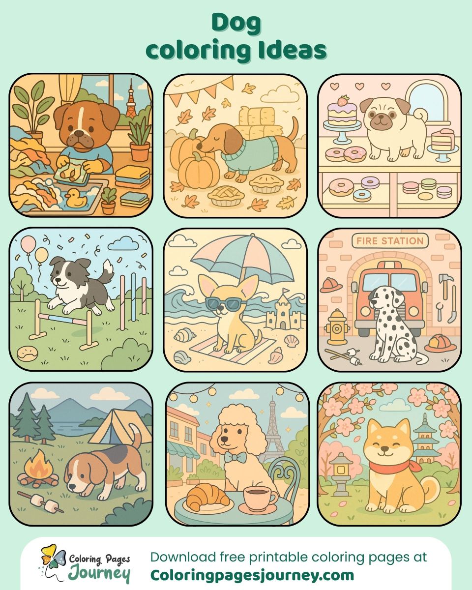 Creative dog coloring ideas full of seasonal adventures Dog coloring ideas for dogs’ playful moments
