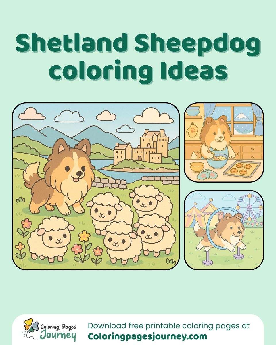 Shetland Sheepdog coloring page ideas for fun and creativity A Shetland Sheepdog coloring page collection for fun coloring