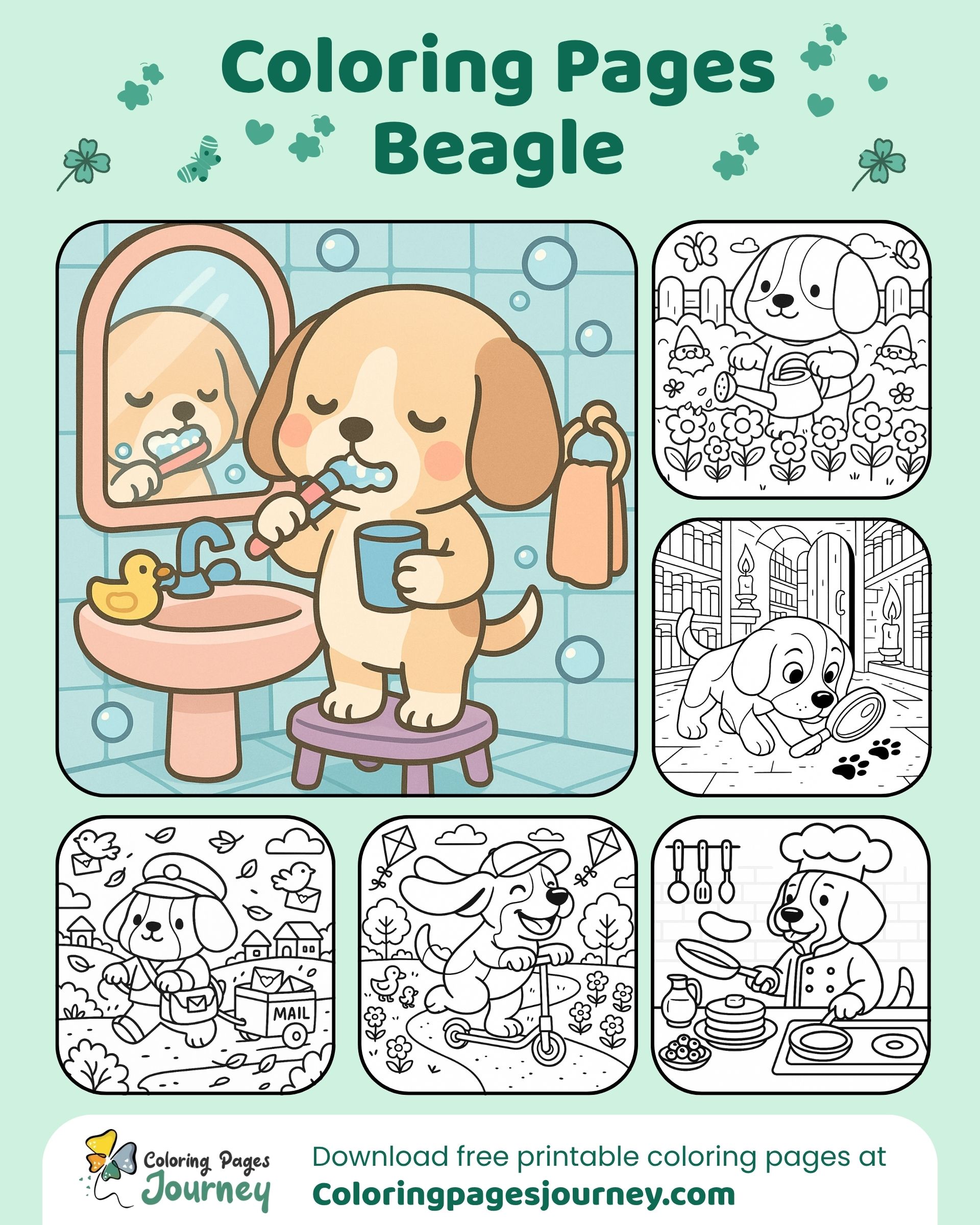 Beagle coloring scenes full of fun and creative adventures