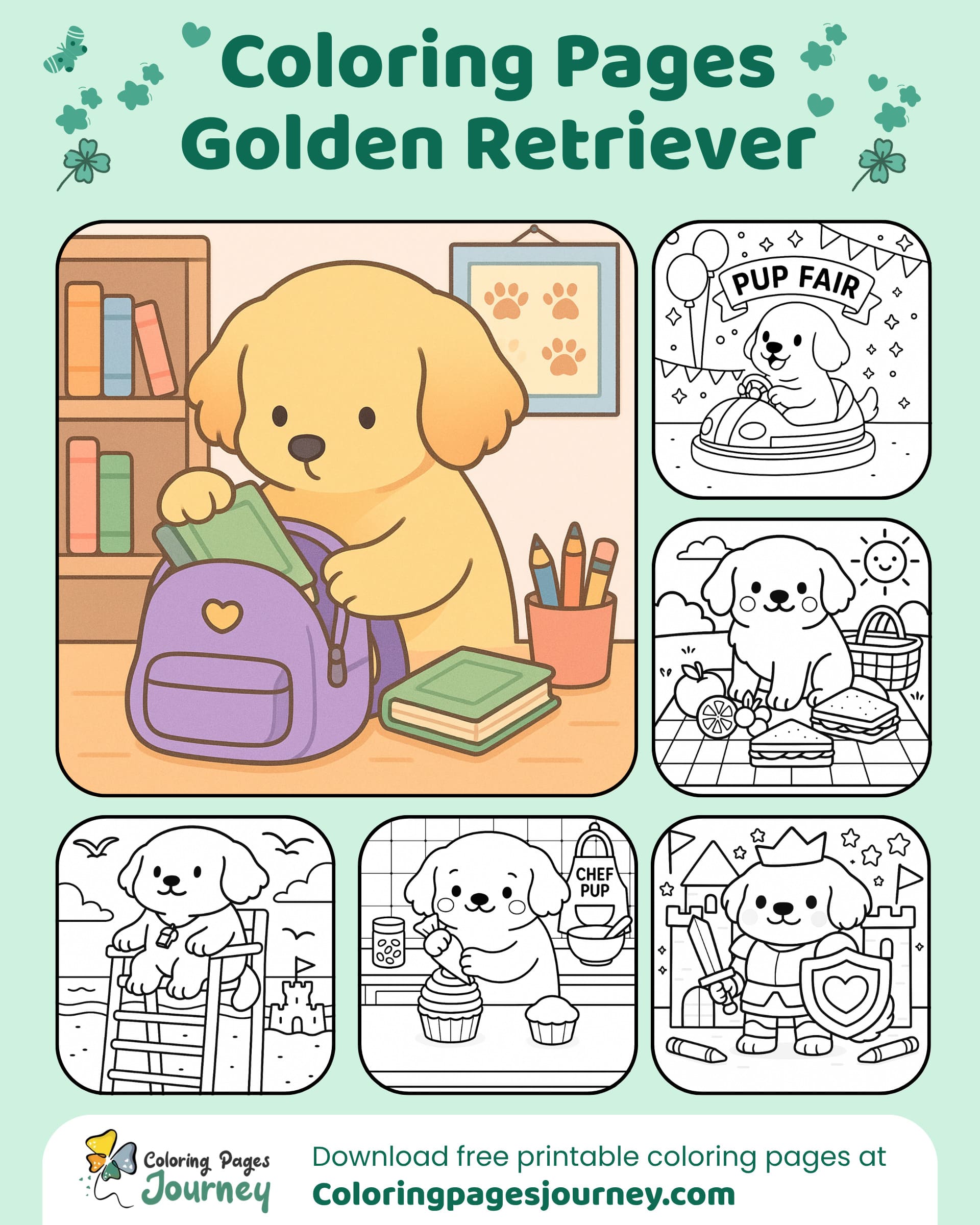 Golden Retriever enjoying sweet and colorful daily scenes