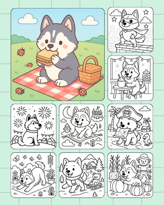 Husky Coloring Pages, Perfect For Kids And Adults Alike Husky Coloring Pages, Explore The Beauty Of Huskies