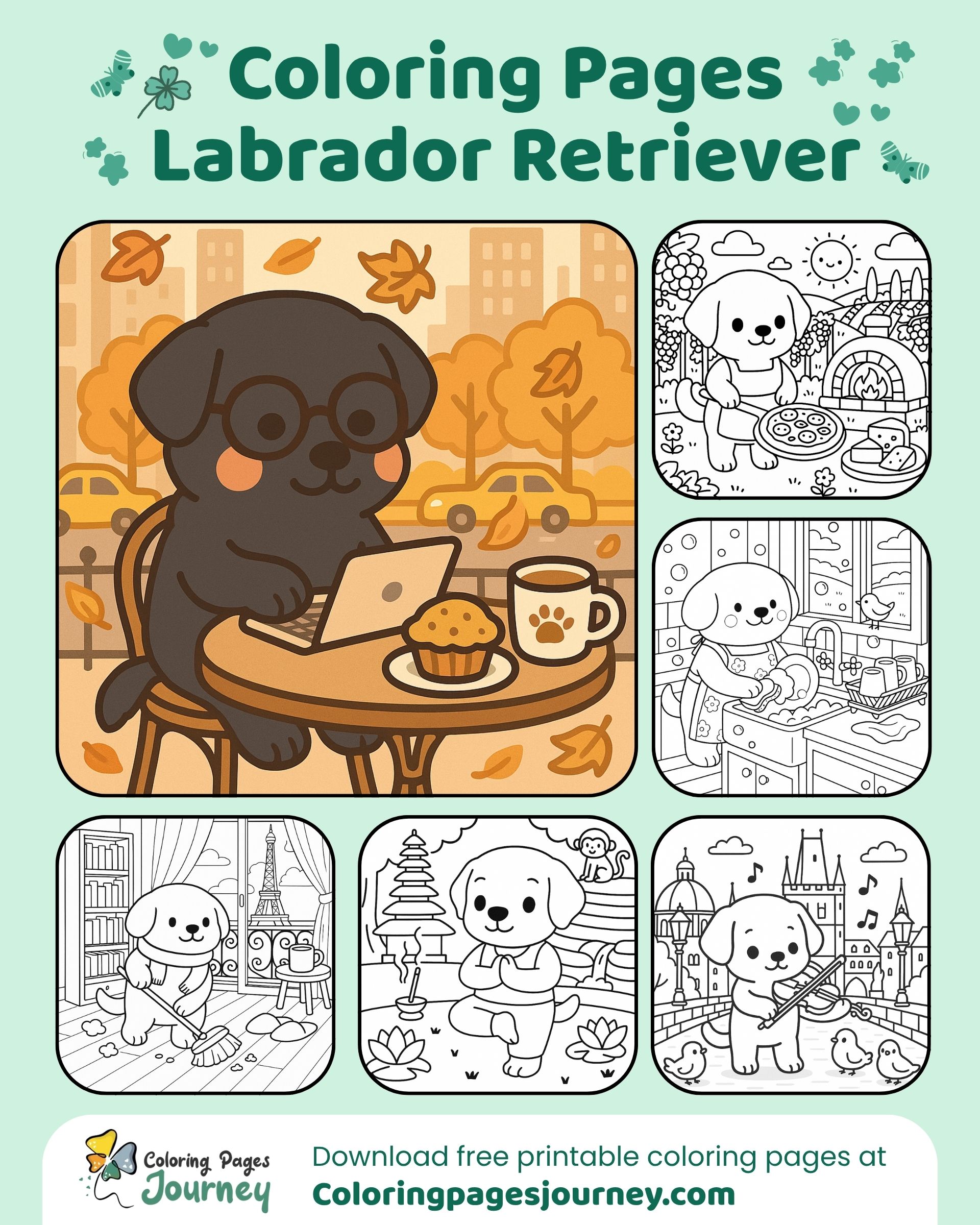 Labrador Retriever Coloring Pages, Great For Kids And Adults