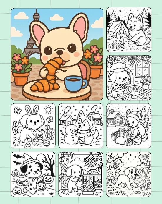 Puppy Coloring Pages, Printable Puppies For Every Season