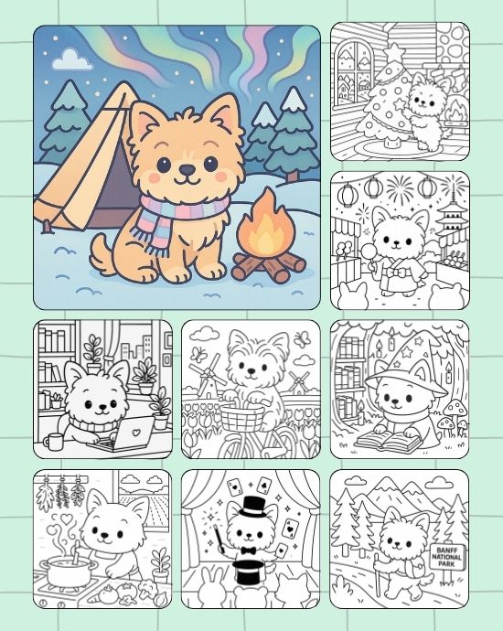 Yorkie Coloring Pages, Easy And Relaxing For Everyone