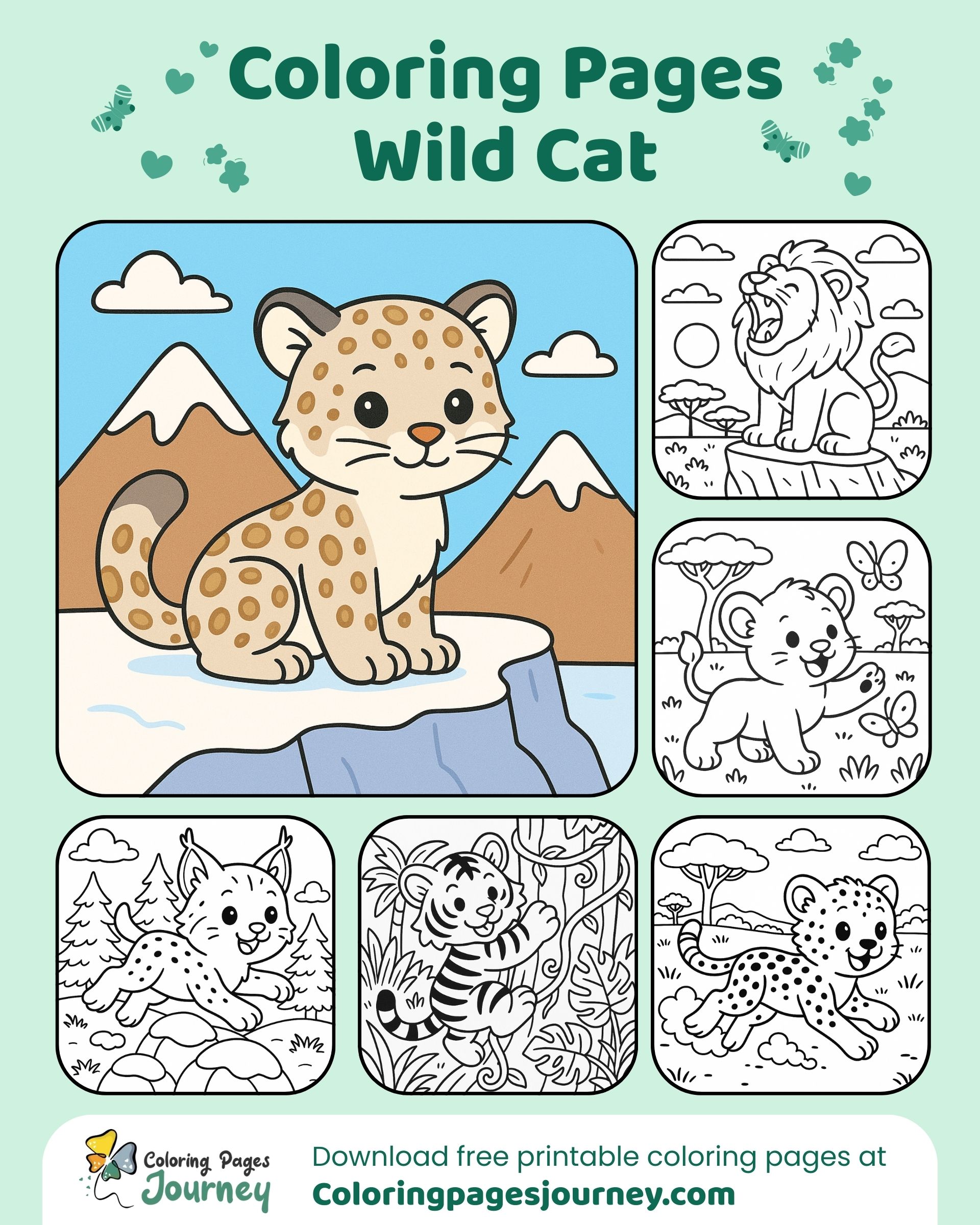 Wild cat coloring images for fast crafts and happy keepsakes